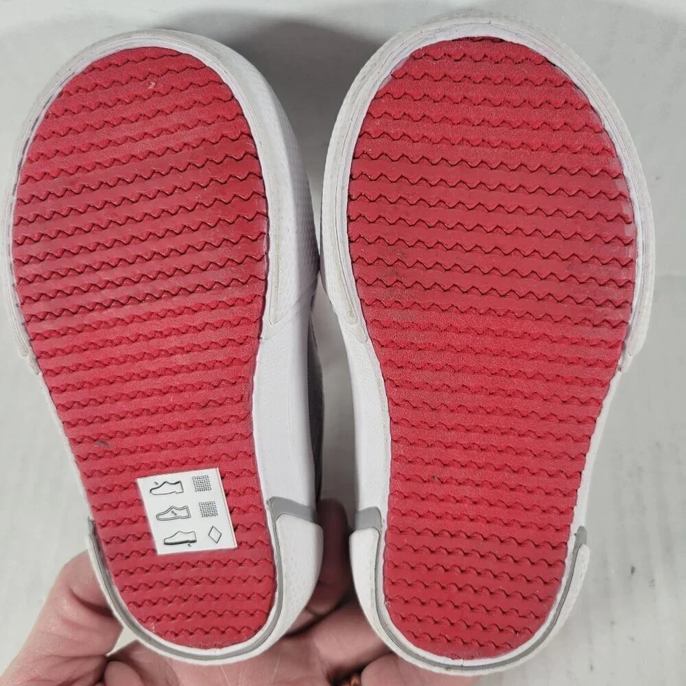 Sperry Kids Casual Everyday Grey Red Sole Canvas Slip On Shoes Size 5M